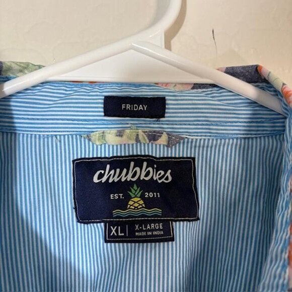 Chubbies Shirt Mens XL Friday Shirt Hawaiian Floral Short Sleeve Button Up - Picture 3 of 7